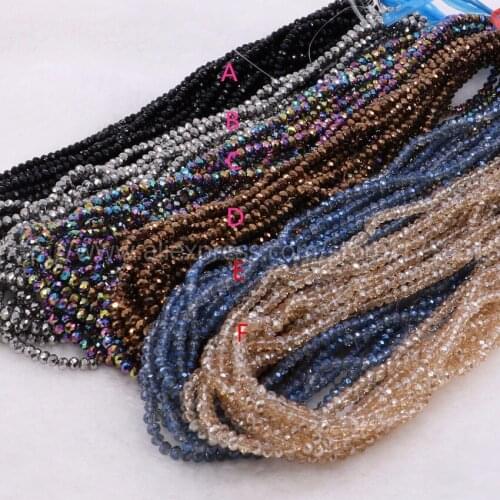 Mix color glass beads string 2mm/3mm beads chain electroplated beads jewelry finding for DIY jewelry 961