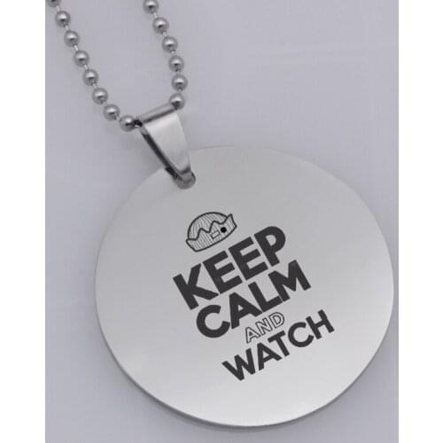 Ufine stranger things keep calm and watch pendant stainless steel jewelry necklace Customed words or name necklace N479