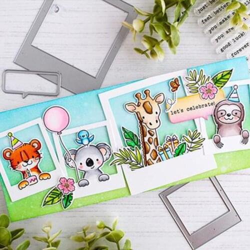 "Smile" Photo Dialog Frames Metal Cutting Dies Scrapbooking Album Paper DIY Card Craft Embossing Die Cuts