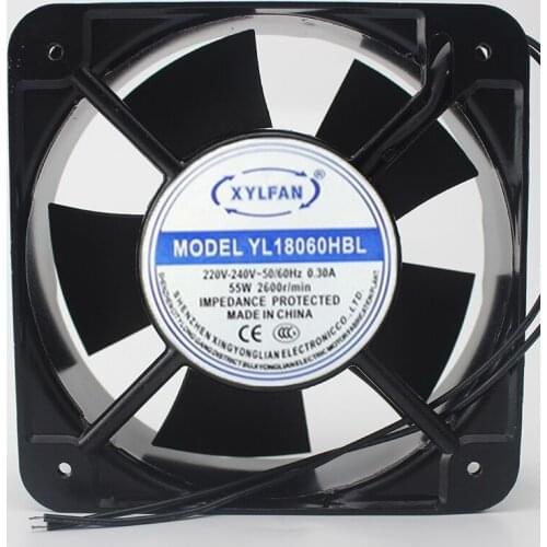 XYLFAN YL18060HBL Server Cooling Fan AC 380V 0.16A 180x180x60mm 2-Wire