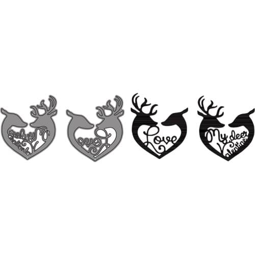 Cutting Dies Cute Animals Loving Fawn Irregular Shape Rectangle For DIY Scrapbooking Embossing Album Paper Cards Dies 2021 New