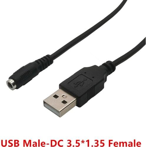 1pcs 3.5*1.35mm Female DC Power Jack to USB Male Plug with 25cm Cable Charging Connector