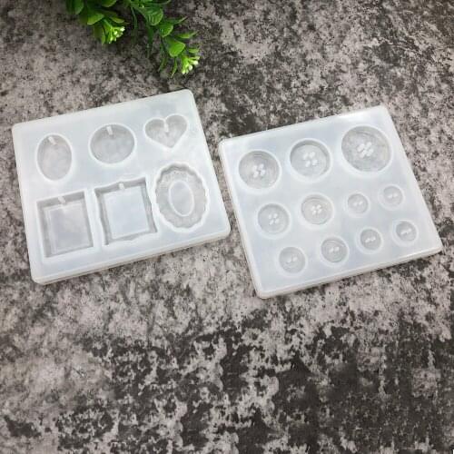 1pcs Pendant Craft DIY Transparent UV Resin Liquid Silicone Combination Molds for DIY Making Finding Accessories