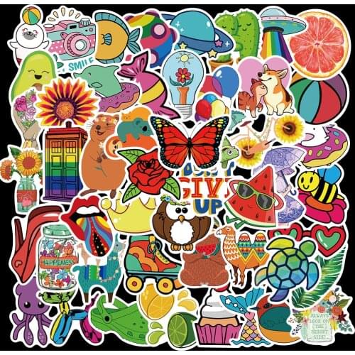 10/50Pcs/set Cartoon VSCO Stickers For Grils Guitar Kids Kawaii Bicycle Motorcycle Helmet Car Skateboard Luggage Decals Kids Toy
