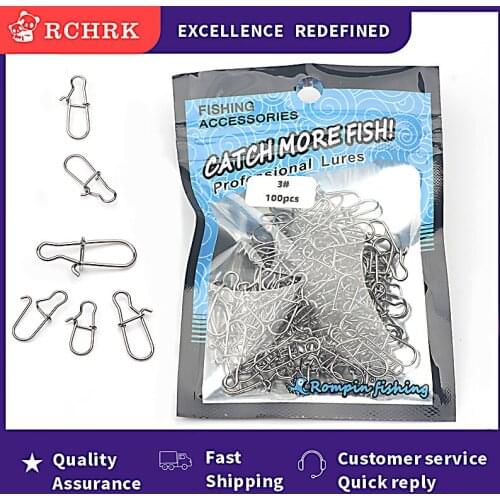 100pcs Rompin 000-5# fishing nice hooked snap Pin 304 Stainless Steel Fishing Barrel Swivel Lure Connector Accessories Pesca Hot