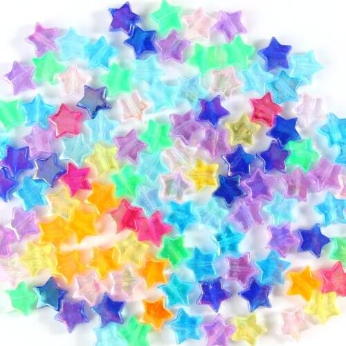 11x11x5mm AB Mixedcolor Star Acrylic Beads 100Pcs Loose Spacer Beads For Jewelry Making Handmade DIY Charm Bracelet Necklace