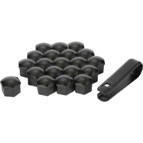 20 Pcs 17mm Car Wheel Nut Caps Tyre Lug Bolt Hub Screw Cover Bolt Rims Nut Screw Cap For Volkswagen Audi With Removal Tool