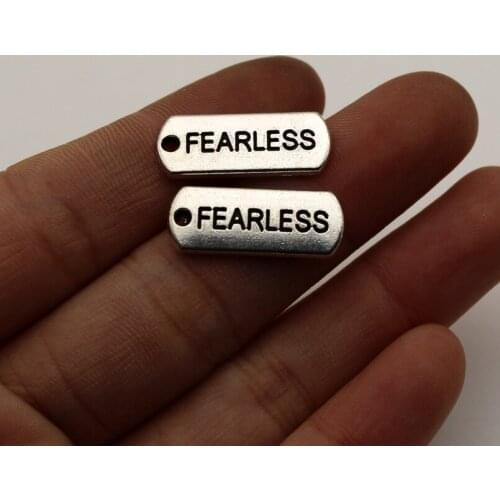 20pcs Wholesale Price Fearless Trust Grace Forever Charms 8*21mm Antique Silver Plated Pendant For Handmade Jewelry Accessories