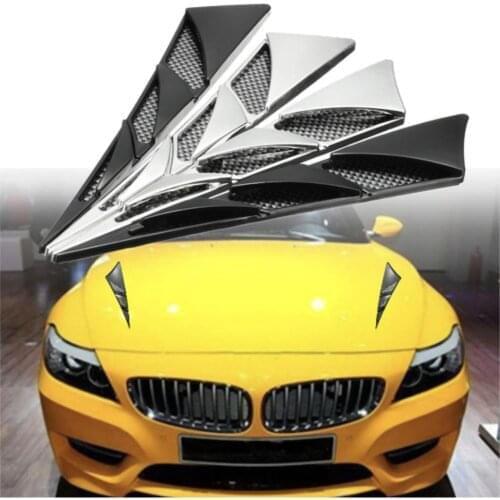 2019 Top Fashion 1 Pair Universal Car Decor Air Flow Intake Scoop Bonnet Simulation Vent Cover Hood Wholesale Quick delivery CSV