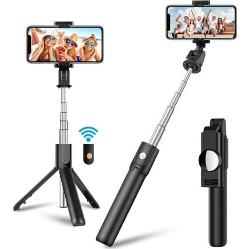 3 in 1 Wireless Bluetooth Selfie Stick With Remote Control Expandable Monopod Foldable Tripod For xiaomi iPhone 12