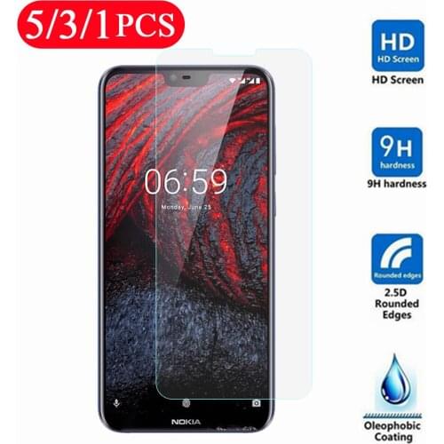 5/3/1Pcs 9H tempered glass for nokia X6 nokia 6.1 protective film phone screen protector for nokia 6 on the glass smartphone