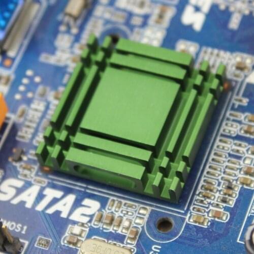 5 Pieces/lot 28x28x6mm IC Chip Green Cooler Radiator Aluminum Heatsink