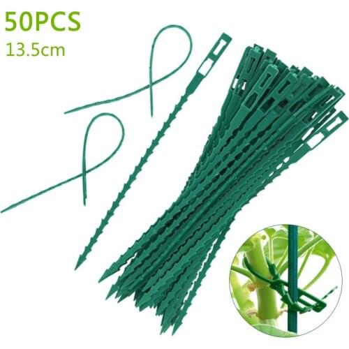 50Pcs Adjustable Garden Cable Ties Reusable Plant Support Shrubs Fastener Tree Locking Cable Ties Zip Garden Ties