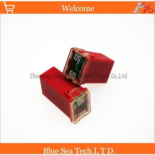 60pcs Original rectangle medium type Auto fuse 50A,USA car fuses For Buick,Toyota Ford, BMW VW etc