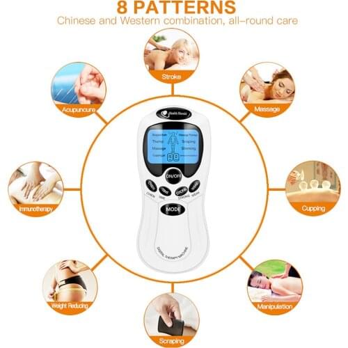 8 Mode EMS Electric Herald Tens Machine Acupuncture Body Massage Digital Therapy Massager Muscle Stimulator Electrostimulator