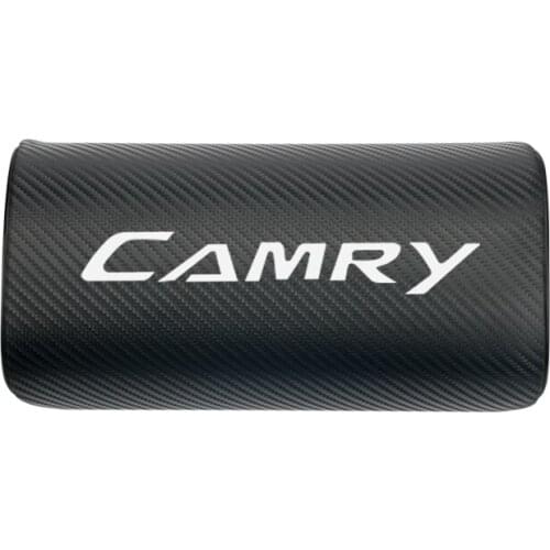 Car neck pillows both side pu leather single headrest case for Toyota camry accessories car styling