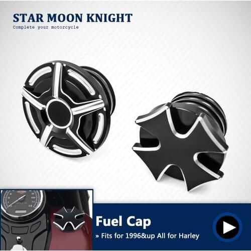 Black Motorcycle CNC Aluminum Rough Crafts Gas Tank Cover Fuel Cap for Harley Davidson Sportster XL 1200 883 X48