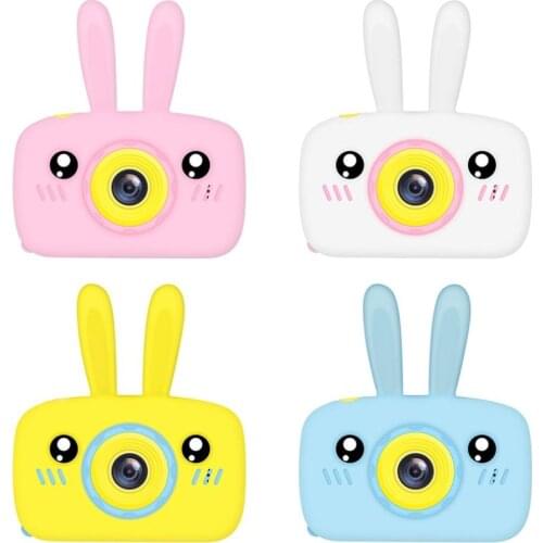 Kids Mini Digital Camera Toy HD 1600W Screen Multifunction Cartoon Cute Rabbit Children Camera Educational Toy Outdoor Play Gift