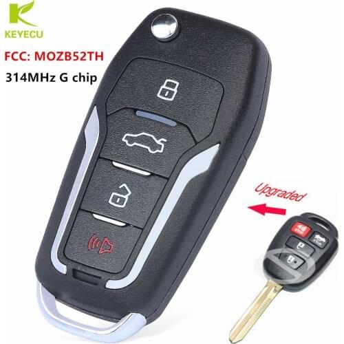 KEYECU Upgraded Flip Remote Car Key Fob 314MHz G for 2014 2015 2016 Scion tC iQ / Toyota Yaris 2014-2016 FCC ID: MOZB52TH