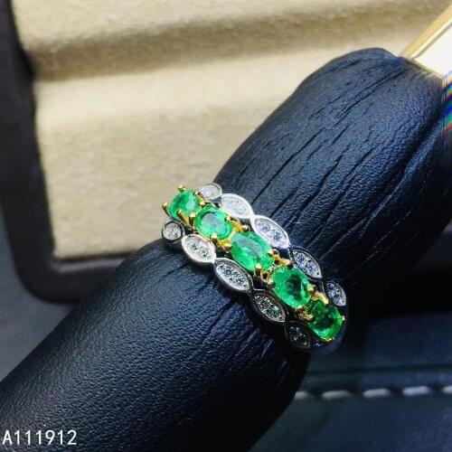 KJJEAXCMY fine jewelry natural Emerald 925 sterling silver new gemstone women ring support test lovely