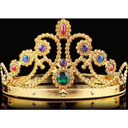 King Queen Headdress Crown Birthday Cosplay Adjustable Festival Makeup Dancing Party Supplies