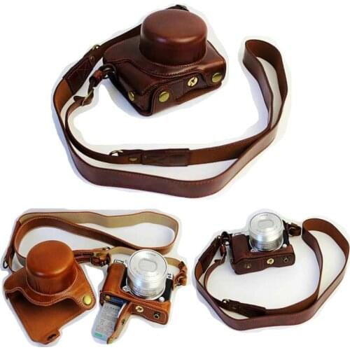 Black/Brown/Coffe/Pink Digital Camera Leather Case Cover for Nikon 1 J5 Battery Opening Case Bag