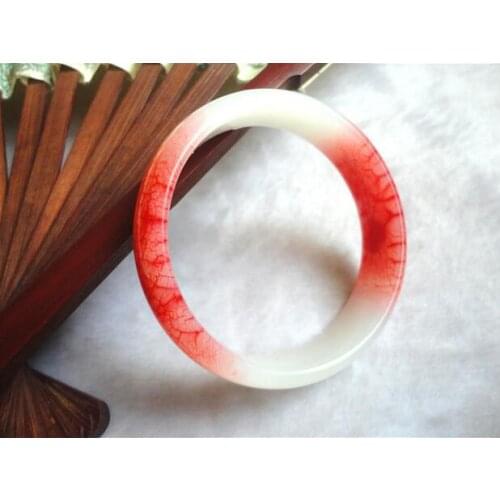 Beautiful Red The heart-pounding step by step dyeing chicken blood Lucky Bangle bracelet