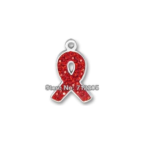 Red Austrian crystal ribbon charms for bracelet and necklaces(184164)