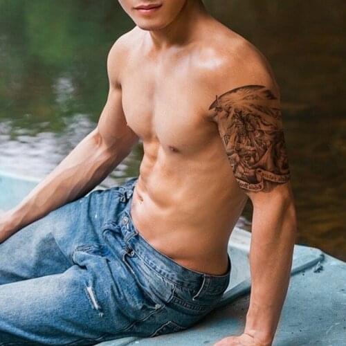 Wing Holy Angel Waterproof Temporary Tattoo Sticker Devil Iron Chain Sword English Letters Flash Tattoos Body Art Arm Fake Tatoo