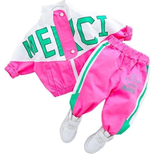 Baby Autumn Casual Clothes Kid Boy Letter Jacket Girls Pants 2Pcs/sets Spring Children Infant Costume Toddler Fashion Sportswear