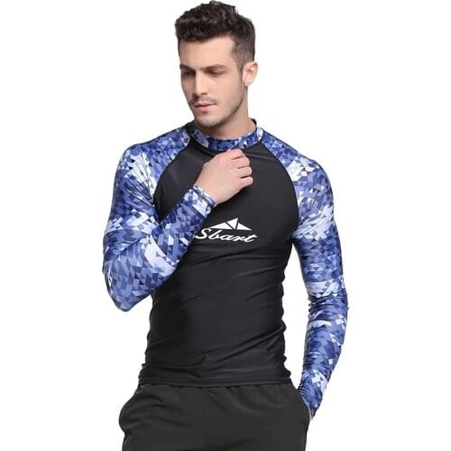 SBART Mens Rash Guard Surf Quick Drying T-shirt Long Sleeve Beach Swimwear Anti-UV Diving Suit kitesurf Snorkeling Surfing Shirt
