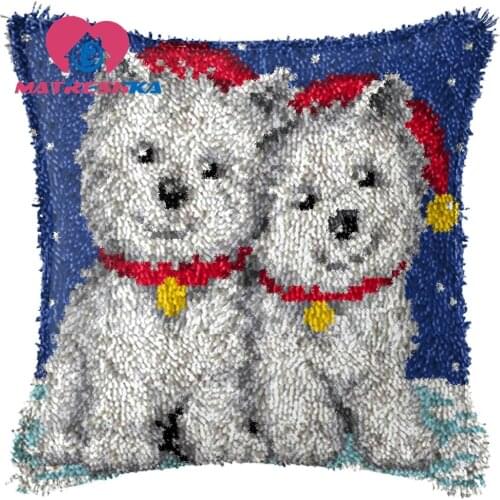 Cat Latch hook pilowcase kits Foamiran for craft carpet embroidery cross-stitch pillow do it yourself carpet embroidery cushions