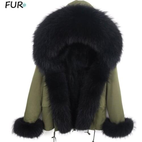 Waterproo parkas Natural fur lining parka natural raccoon fur coat 2020 new real fur coat winter jacket women collar warm thick