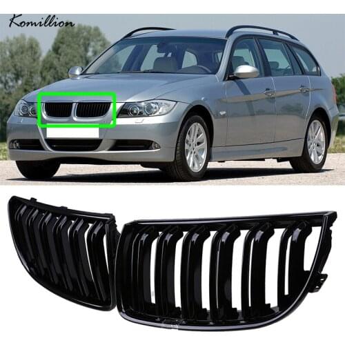 Car Front Center Kidney Bumper Grille for BMW 3-Series E90 Sedan E91 Wagon 2005 2006 2007 2008 Pre-facelift Auto Exterior Parts