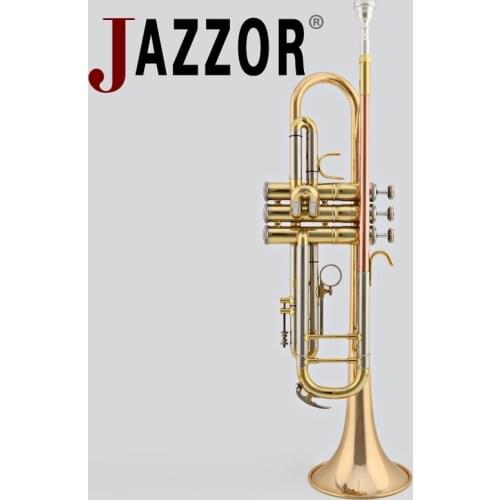 JAZZOR JBTR-410 B flat trumpet Gold lacquer phosphorus&copper wind instruments