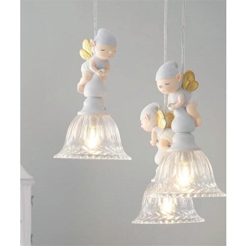 Nordic Cartoon Butterfly Fairy Pendant Lights American Bedroom Childrens Room Lamps Girl Boy Dining Room Modern Hanging Lights