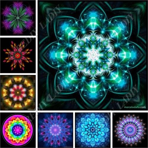 Full Square / Round Diamond Painting Crystal Rhinestones Mandala Pattern DIY Diamond Embroidery Beaded Cross Stitch Pixel Crafts