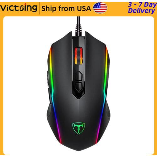 VicTsing T16 Wired Gaming Mouse 8 Programmable Button 7200 DPI USB Computer Mouse Gamer Mice With RGB Backlight For PC Laptop