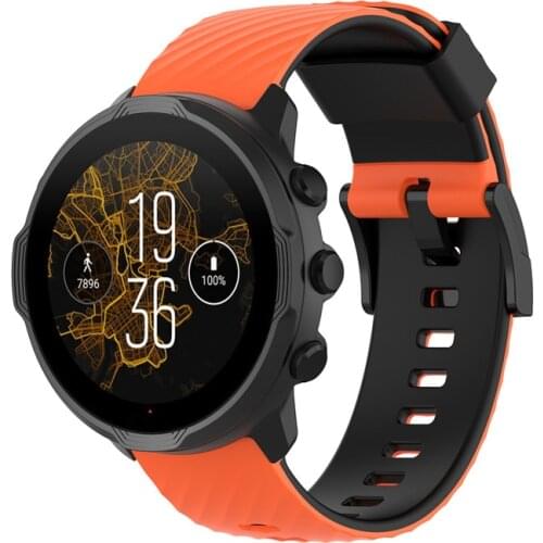 24mm Silicone Rubber Watchband Strap For Suunto 9 / Baro Watch Band Suunto 7 Watchband Spartan Watch Band HR Bracelet D5 Watch