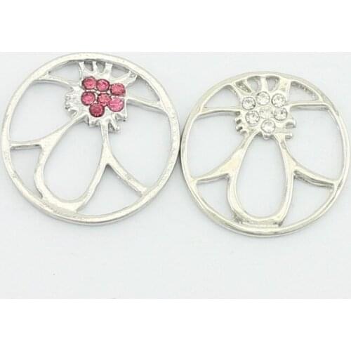 Silver Floating Locket Plate 22mm Window Plates Charms fit 30mm Locket Jewelry Pendants