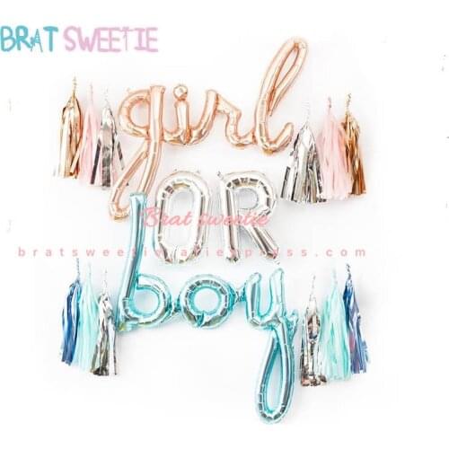 Gender Reveal Balloon Girl or Boy letter Foil Balloons Baby Shower 1st First Birthday Party Decorations Kids Supplies