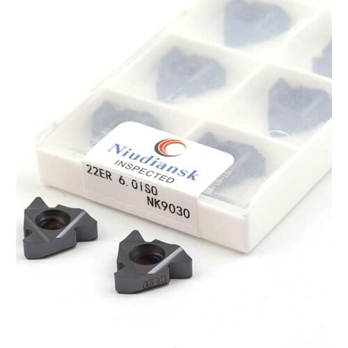 10Pcs 22ER/22IR 4.0TR NK9030 5.0TR 6.0TR CNC Lathe Thread Turning Tools Carbide Cutting Inserts T type Large Pitch High Quality