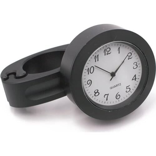 Universal Motorcycle Motorbike Bike Handlebar Mount White Dial Clock Watch