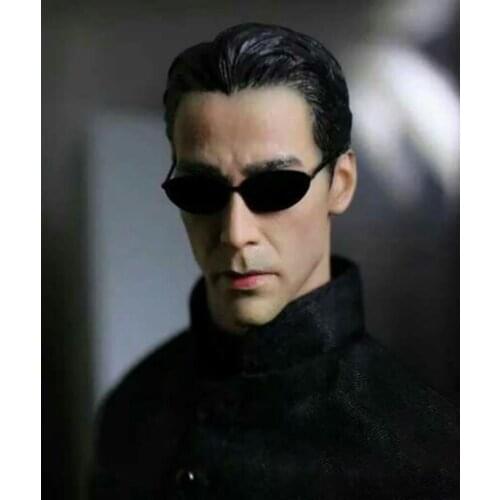 1/6 Soldier Head Sculpture, Handsome Face Sunglasses Version Suitable For 12-Inch action figure Collection