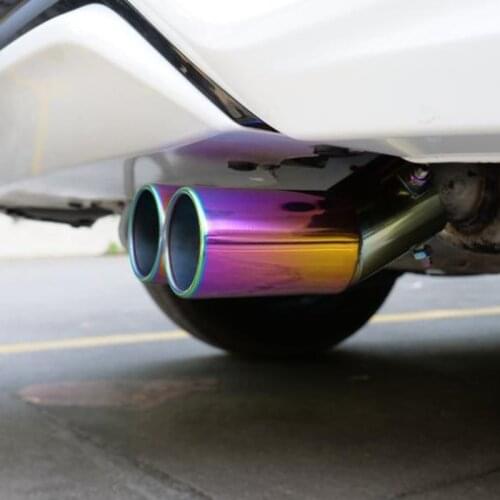 1Pc Universal Exhaust Pipe Exhaust Tail Pipe End Universal Stainless Steel Plain End One Change Two Double Out Car Accessories