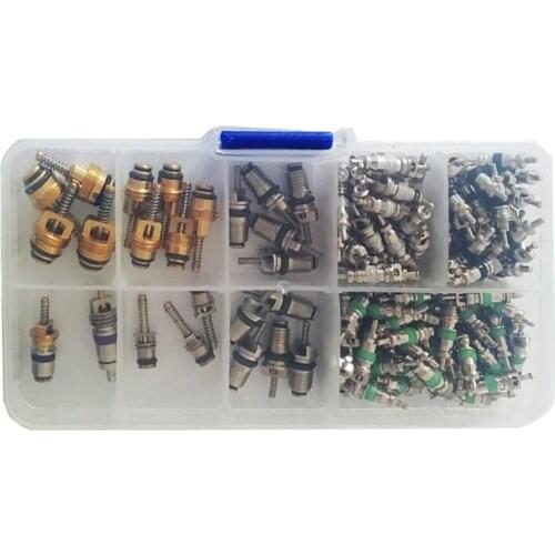 134pcs/lot 9kinds R134 A/C Air Conditioner Schrader Assortment Valve Core Car Tool Kit