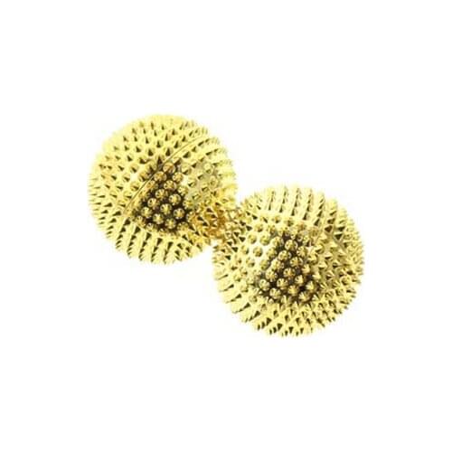 2Pcs/Set 4.5cm Gold Metal Relief and Deep Tissue Magnetic Hand Massager Roller Ball Tool