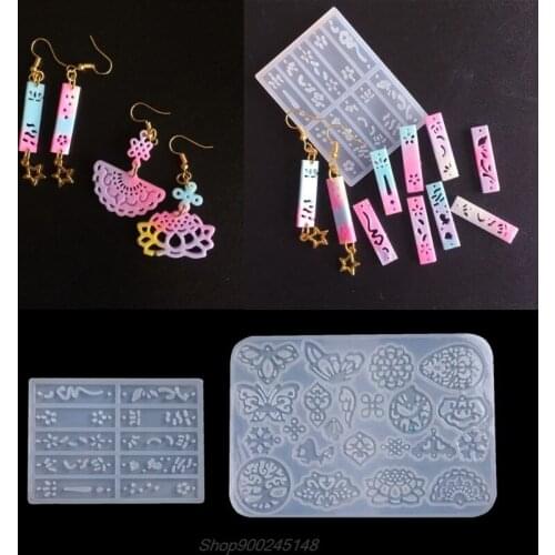 2Pcs Ancient Earrings Hairpin Necklace Fan Pendant Resin Mold Ancient Hollow Flower Molds Jewelry Tools Kit M17 21 Dropshipping