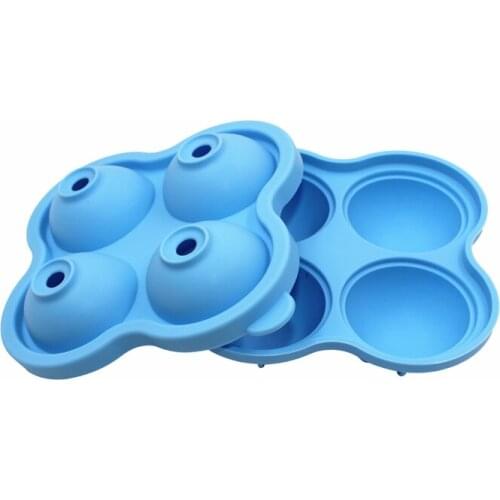 200pcs/lot Fast shipping Ice Ball Maker Mold Flexible Silicone Ice Tray Molds 4X4.5cm Round Ice Ball Spheres