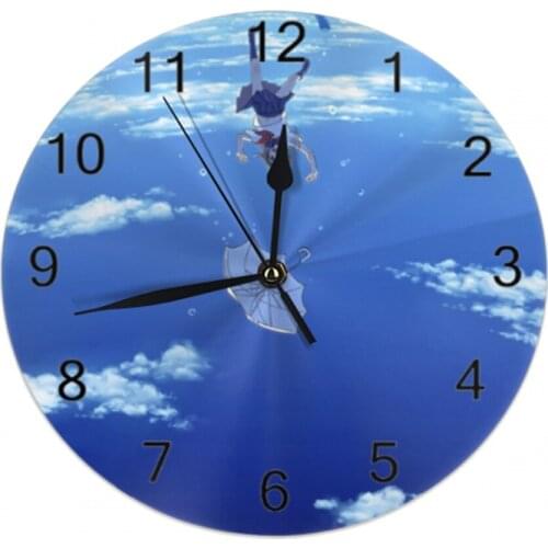 25CM Round Wall Clock Numeral Digital Dial Mute scenery No Ticking Sound Battery Operated Clocks Home Kitchen/Living Room
